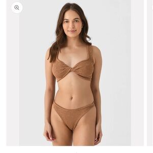 Hunza G Juno Bikini Set in Metallic Coco